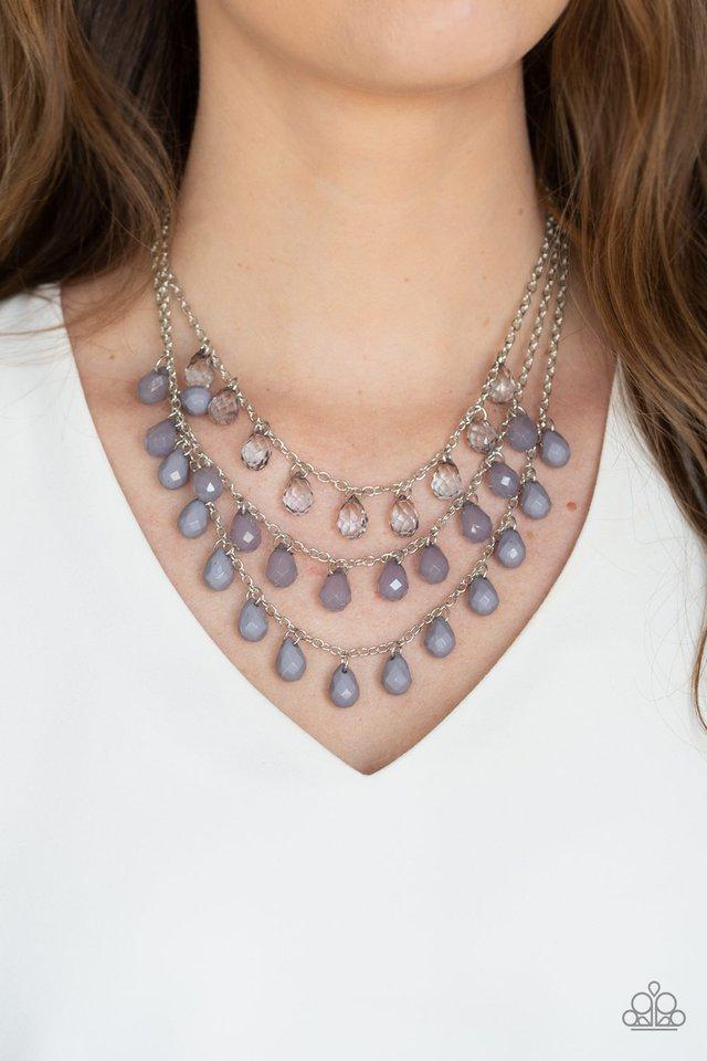 Melting Ice Caps Silver Necklace - Paparazzi Accessories- lightbox - CarasShop.com - Paparazzi Jewelry by Cara Jewels