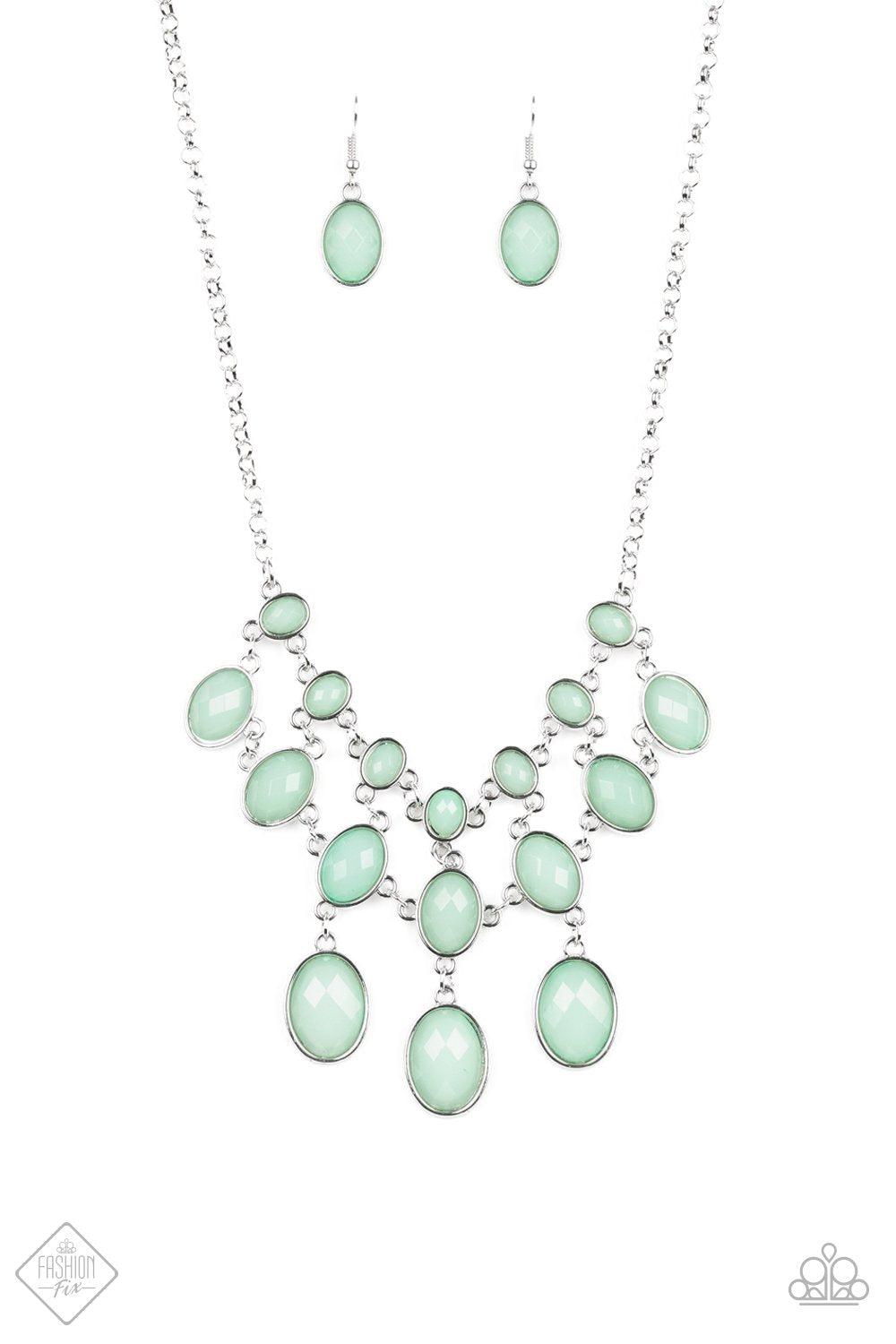 Mermaid Marmalade Spearmint Green Gem Necklace - Paparazzi Accessories - lightbox -CarasShop.com - Paparazzi Jewelry by Cara Jewels