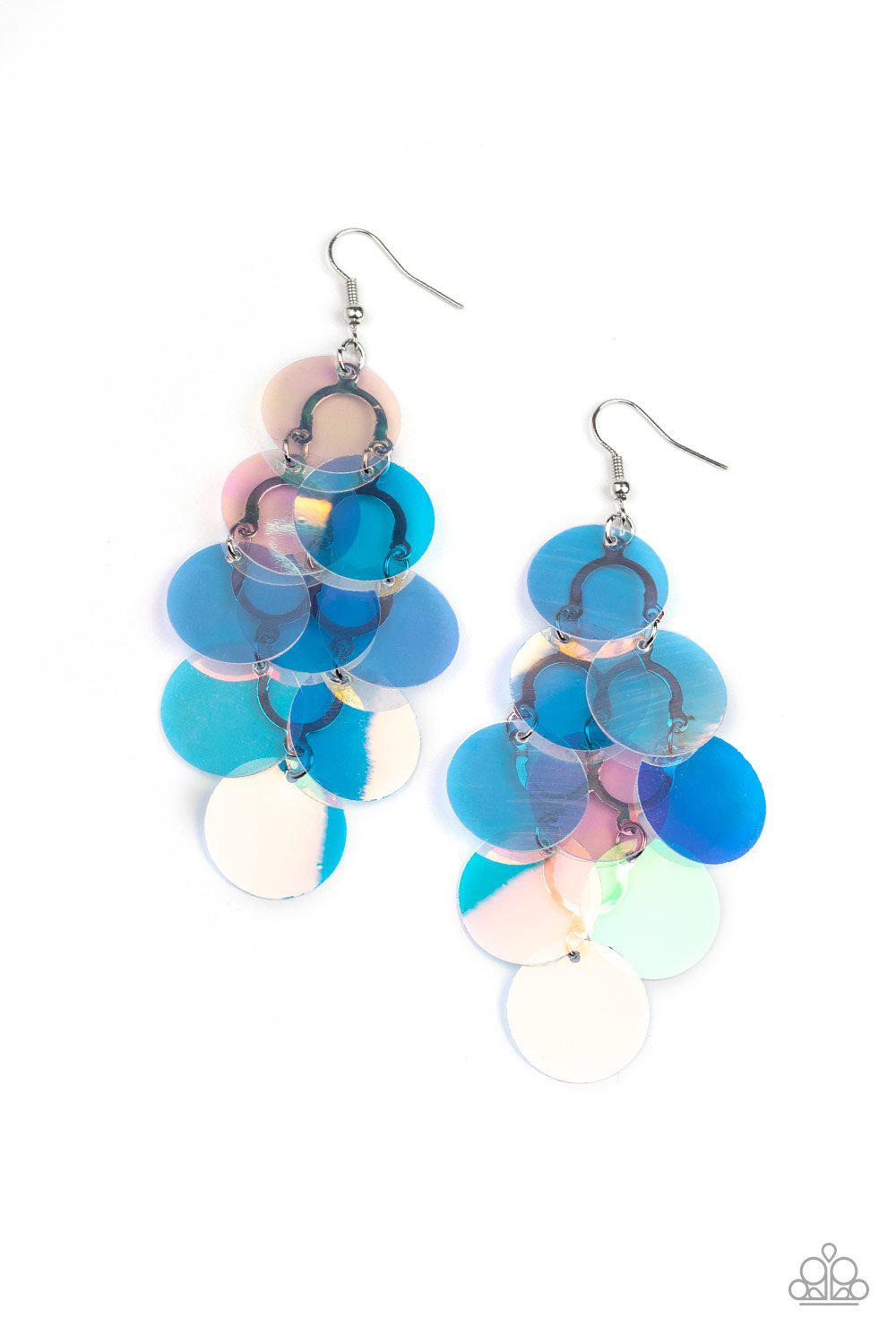 Mermaid Shimmer Multi-color Iridescent Earrings - Paparazzi Accessories- lightbox - CarasShop.com - Paparazzi Jewelry by Cara Jewels