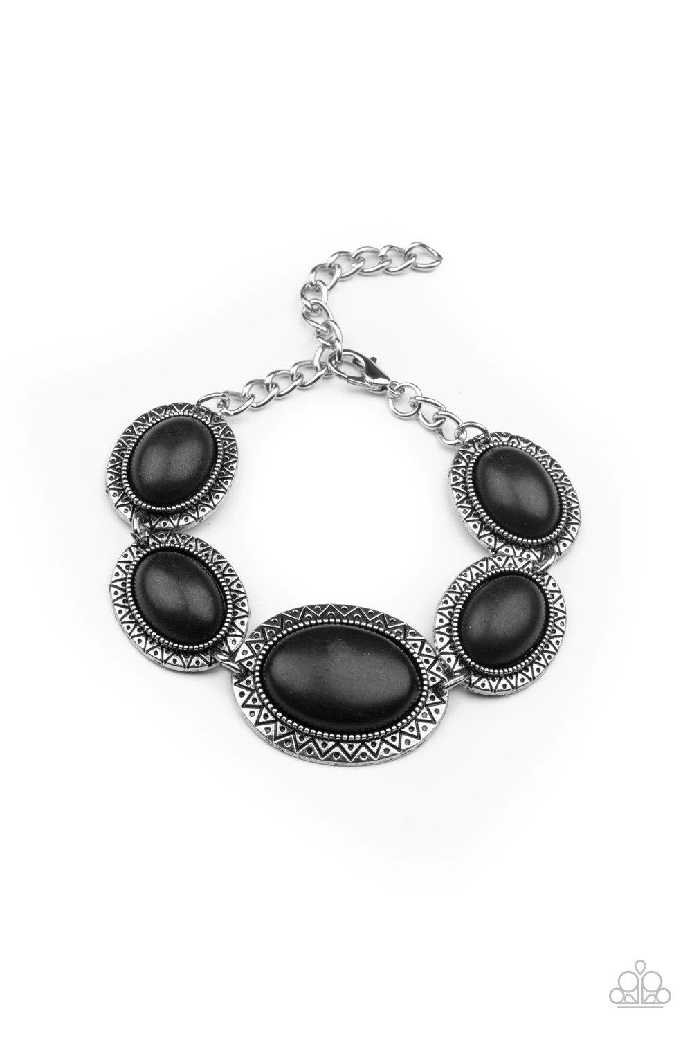 MESA Time Zone Black Bracelet - Paparazzi Accessories- lightbox - CarasShop.com - Paparazzi Jewelry by Cara Jewels