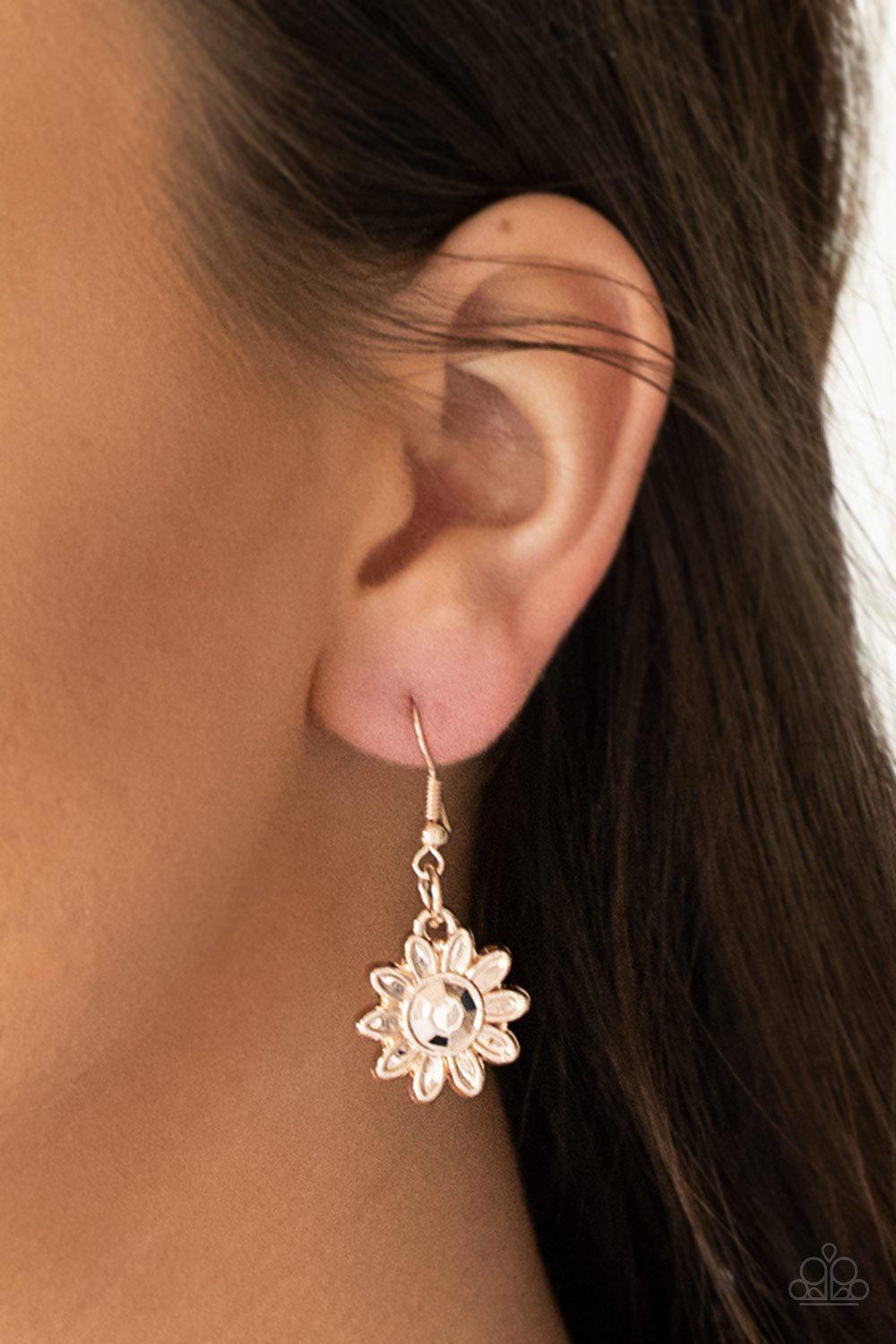 Mess with the Bull Rose Gold Necklace - Paparazzi Accessories- on model - CarasShop.com - Paparazzi Jewelry by Cara Jewels