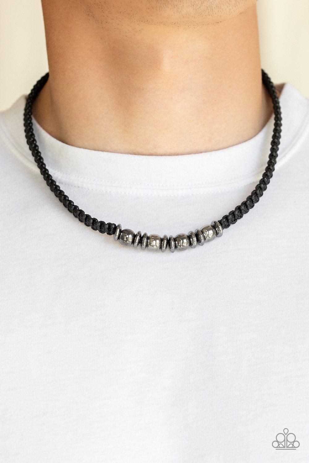Metal Mechanics Black Urban Necklace - Paparazzi Accessories- lightbox - CarasShop.com - Paparazzi Jewelry by Cara Jewels