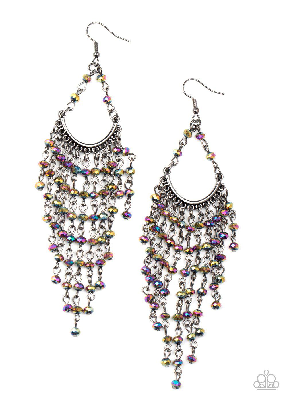 Metro Confetti Multi "Oil Spill" Tassel Earrings - Paparazzi Accessories- lightbox - CarasShop.com - Paparazzi Jewelry by Cara Jewels