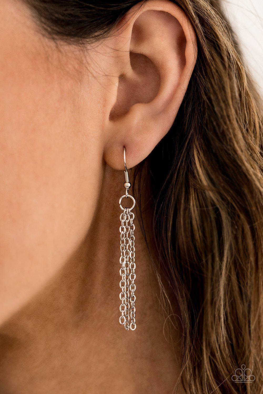 Metro Mosaic Multi-color Blue and Pink Acrylic Pendant Necklace - Paparazzi Accessories - free matching earrings -CarasShop.com - Paparazzi Jewelry by Cara Jewels