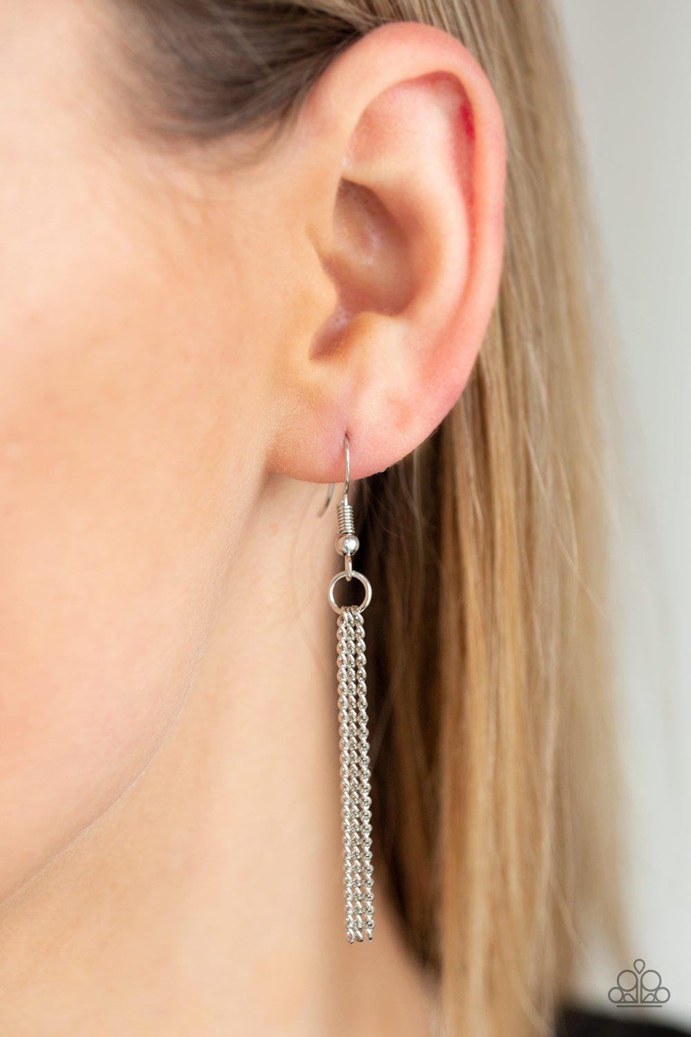 Metro Must-Have Blue Rhinestone Pendant Necklace - Paparazzi Accessories - free matching earrings -CarasShop.com - Paparazzi Jewelry by Cara Jewels