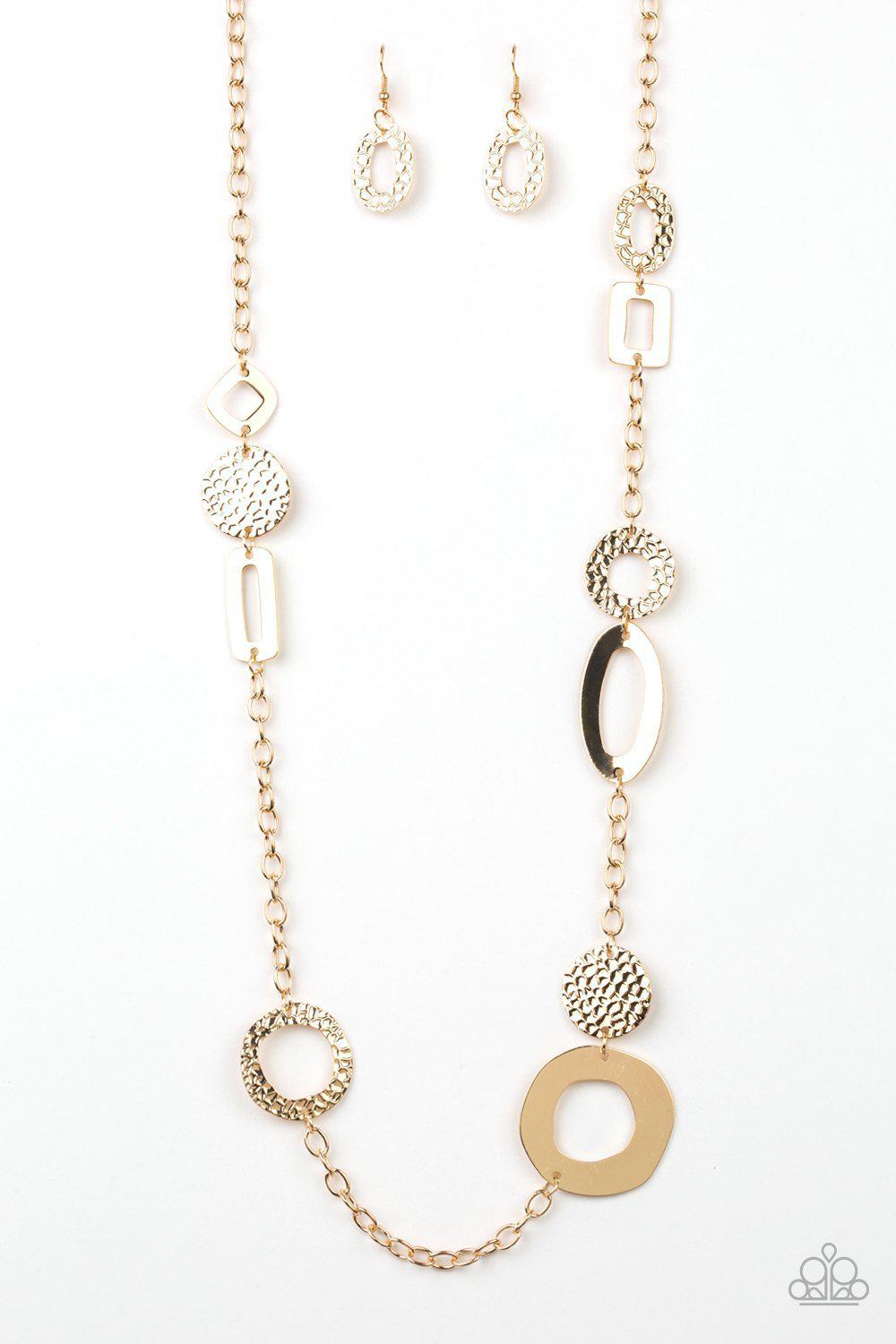 Metro Scene Gold Necklace - Paparazzi Accessories- lightbox - CarasShop.com - Paparazzi Jewelry by Cara Jewels