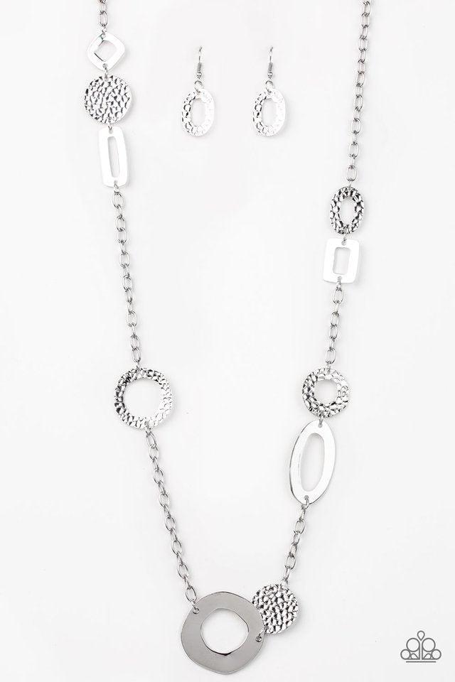 Metro Scene Silver Necklace - Paparazzi Accessories- lightbox - CarasShop.com - Paparazzi Jewelry by Cara Jewels