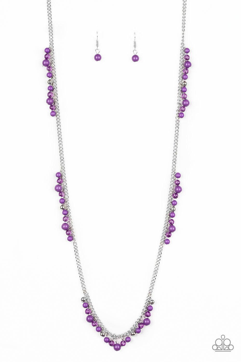 Miami Mojito Purple and Silver Necklace - Paparazzi Accessories- lightbox - CarasShop.com - Paparazzi Jewelry by Cara Jewels