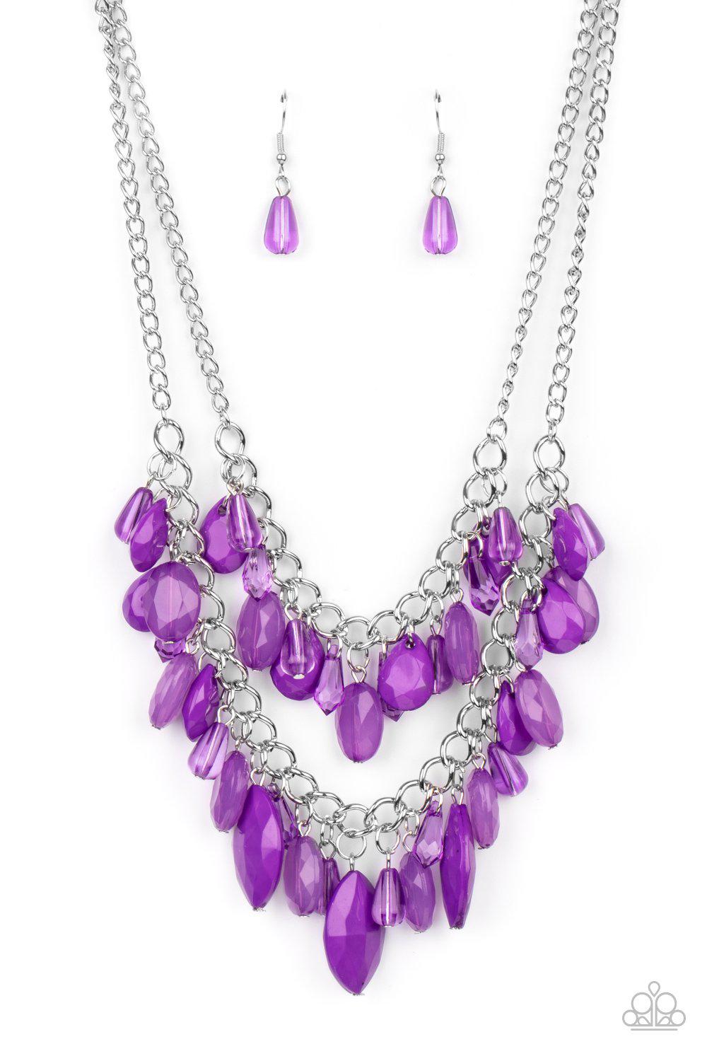 Midsummer Mixer Purple Necklace - Paparazzi Accessories- lightbox - CarasShop.com - Paparazzi Jewelry by Cara Jewels
