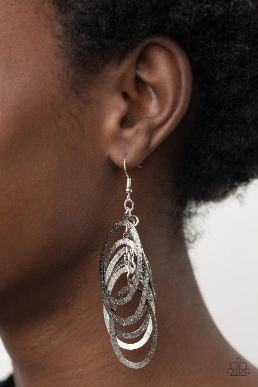 Mind OVAL Matter Multi Earrings - Paparazzi Accessories- on model - CarasShop.com - Paparazzi Jewelry by Cara Jewels