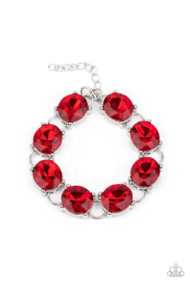 Mind Your Manners Red Bracelet - Paparazzi Accessories- lightbox - CarasShop.com - Paparazzi Jewelry by Cara Jewels