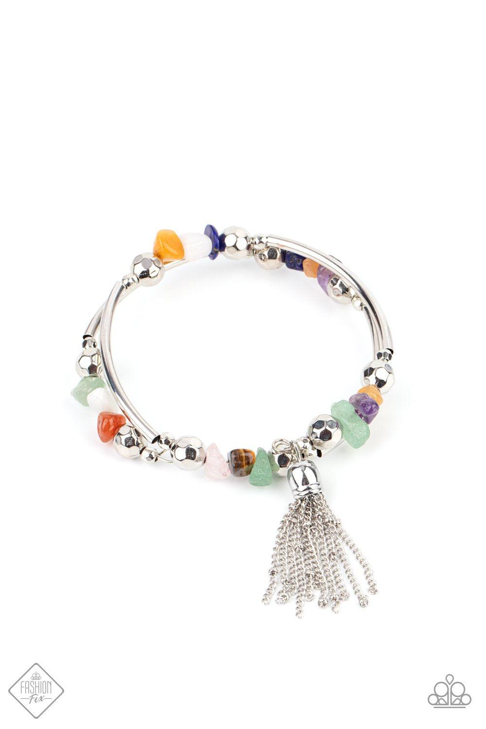 Mineral Mosaic Multi-color Stone Infinity Wrap Bracelet - Paparazzi Accessories- lightbox - CarasShop.com - Paparazzi Jewelry by Cara Jewels