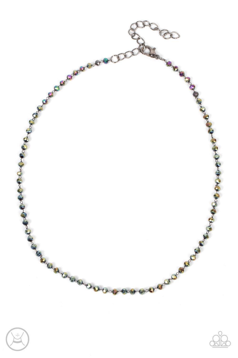 Mini MVP Multi "Oil Spill" Choker Necklace - Paparazzi Accessories- lightbox - CarasShop.com - Paparazzi Jewelry by Cara Jewels