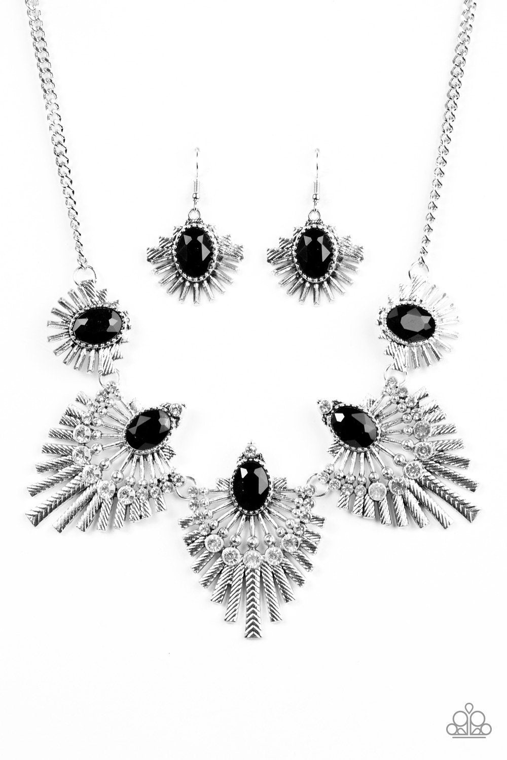 Miss-YOU-niverse Black and Silver Necklace - Paparazzi Accessories- lightbox - CarasShop.com - Paparazzi Jewelry by Cara Jewels