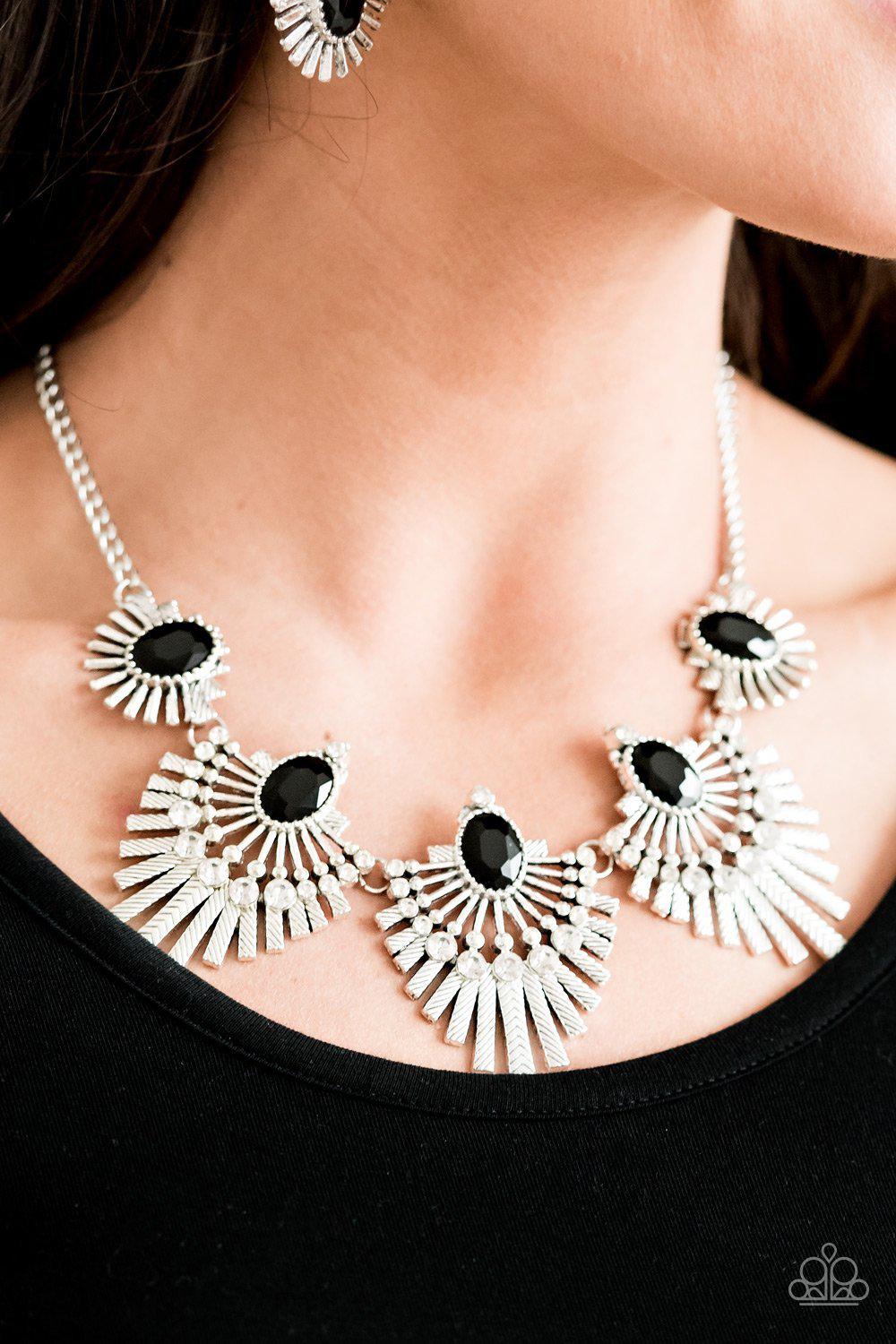 Miss-YOU-niverse Black and Silver Necklace - Paparazzi Accessories- lightbox - CarasShop.com - Paparazzi Jewelry by Cara Jewels