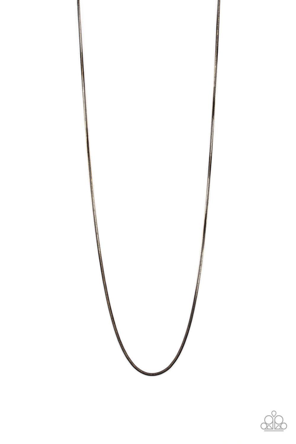 Mixed Mayhem Black and Gold Snake Chain Necklace - Paparazzi Accessories- lightbox - CarasShop.com - Paparazzi Jewelry by Cara Jewels