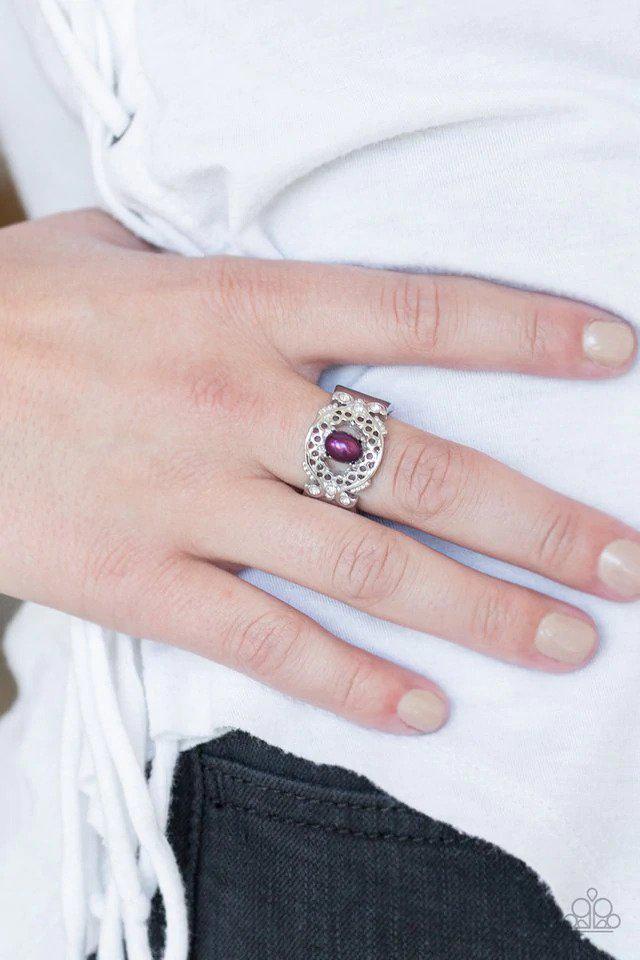 Mod Modest Purple Ring - Paparazzi Accessories- lightbox - CarasShop.com - Paparazzi Jewelry by Cara Jewels