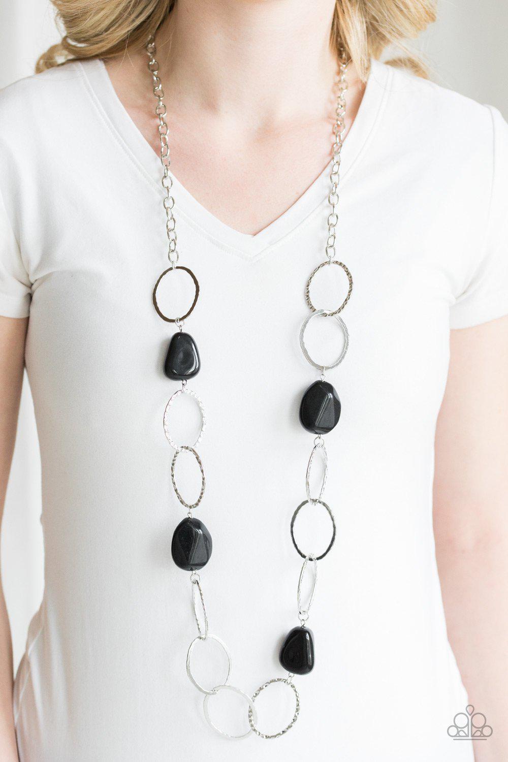 Modern Day Malibu Black Necklace - Paparazzi Accessories- lightbox - CarasShop.com - Paparazzi Jewelry by Cara Jewels