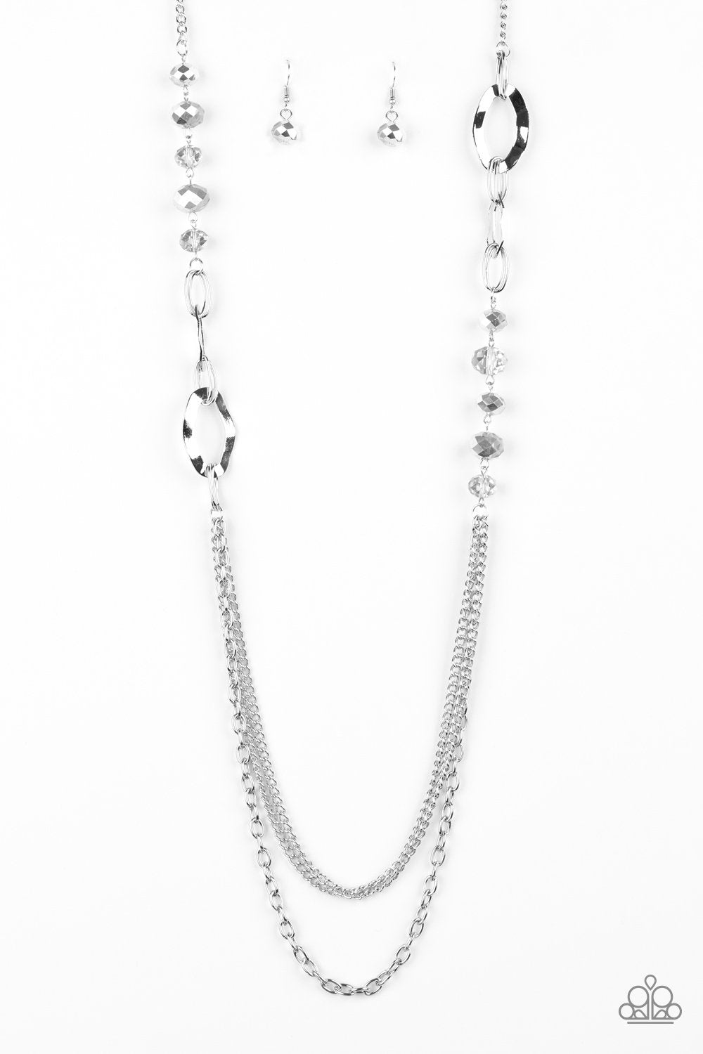 Modern Girl Glam Silver Necklace - Paparazzi Accessories- lightbox - CarasShop.com - Paparazzi Jewelry by Cara Jewels