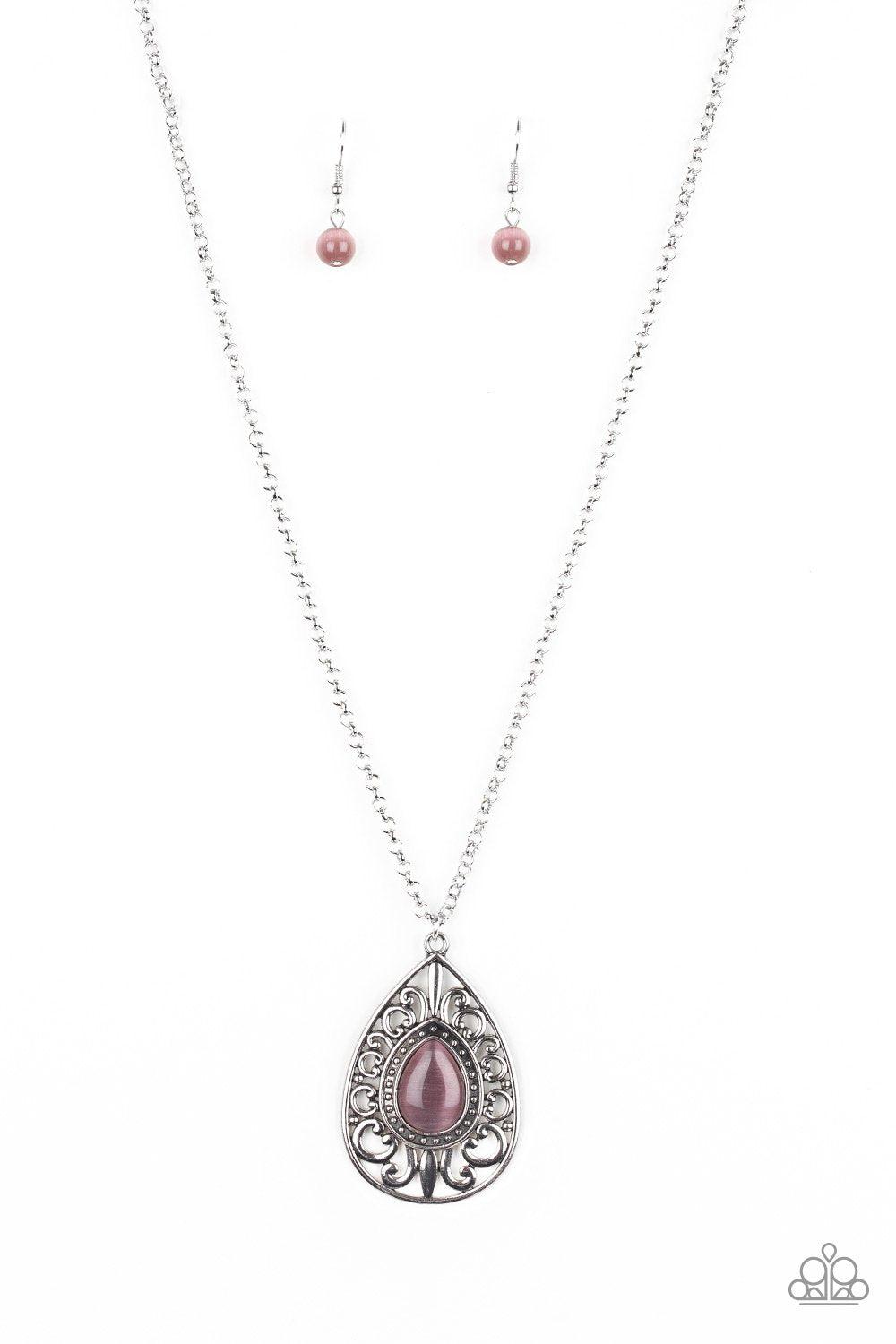 Modern Majesty Purple Moonstone Necklace - Paparazzi Accessories- lightbox - CarasShop.com - Paparazzi Jewelry by Cara Jewels