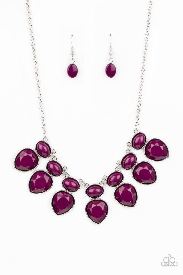 Modern Masquerade Purple Necklace - Paparazzi Accessories- on model - CarasShop.com - Paparazzi Jewelry by Cara Jewels