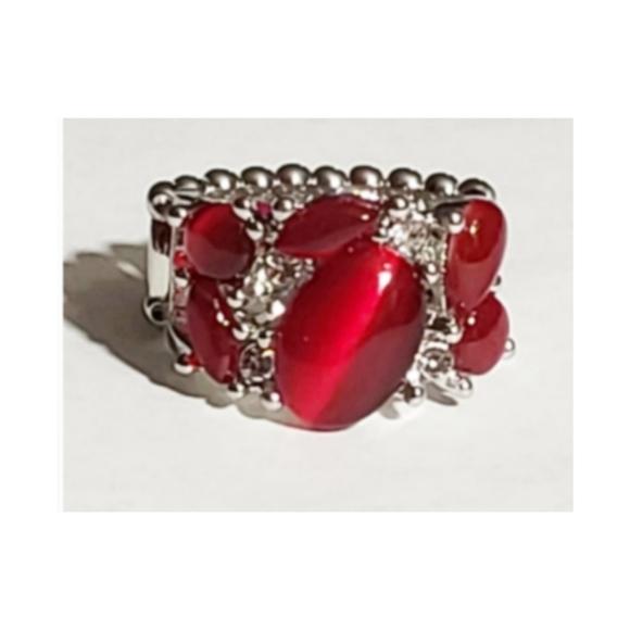 Modern Moonwalk Red Moonstone Ring - Paparazzi Accessories- lightbox - CarasShop.com - Paparazzi Jewelry by Cara Jewels