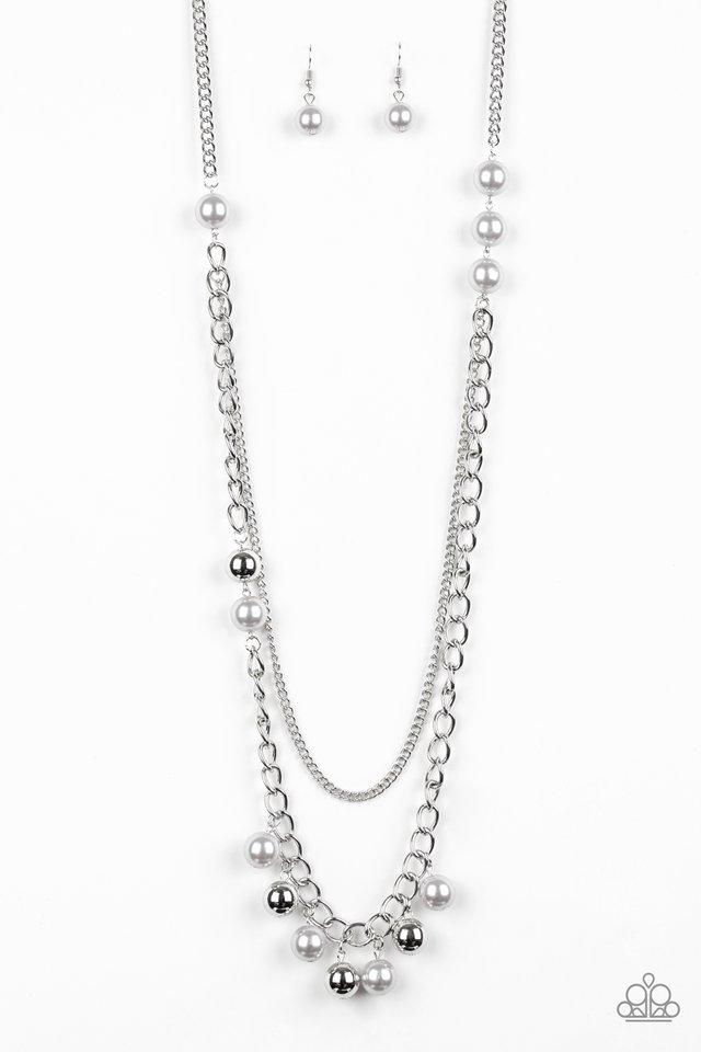 Modern Musical Silver Necklace - Paparazzi Accessories- lightbox - CarasShop.com - Paparazzi Jewelry by Cara Jewels