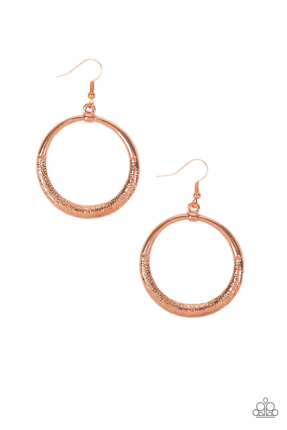 Modern Shimmer Copper Earrings - Paparazzi Accessories- lightbox - CarasShop.com - Paparazzi Jewelry by Cara Jewels