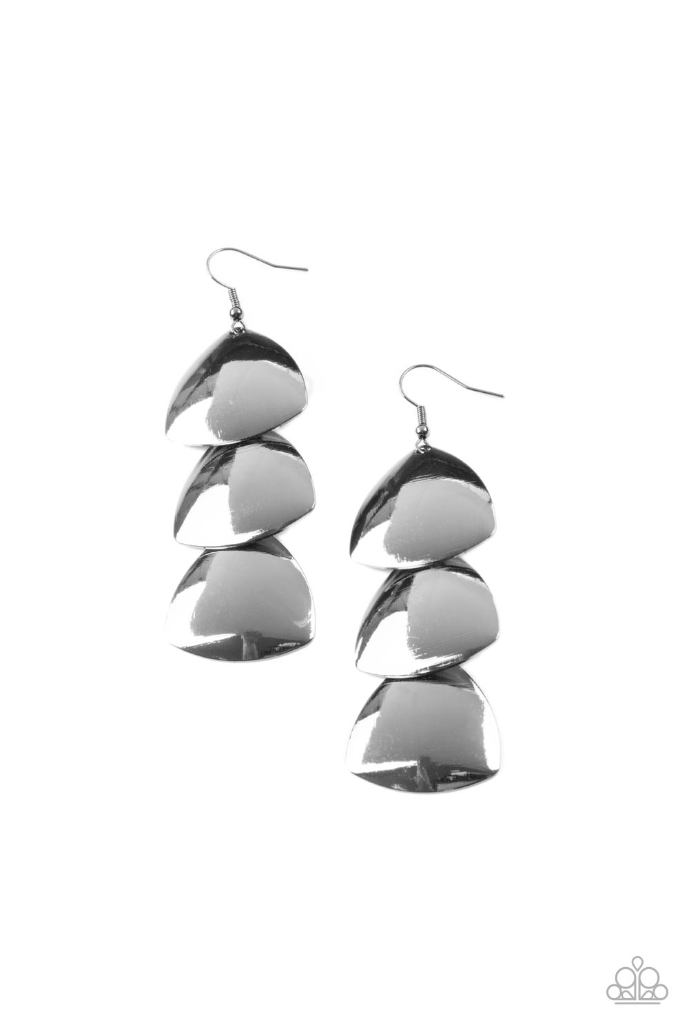 Modishly Metallic Gunmetal Black Earrings - Paparazzi Accessories- lightbox - CarasShop.com - Paparazzi Jewelry by Cara Jewels