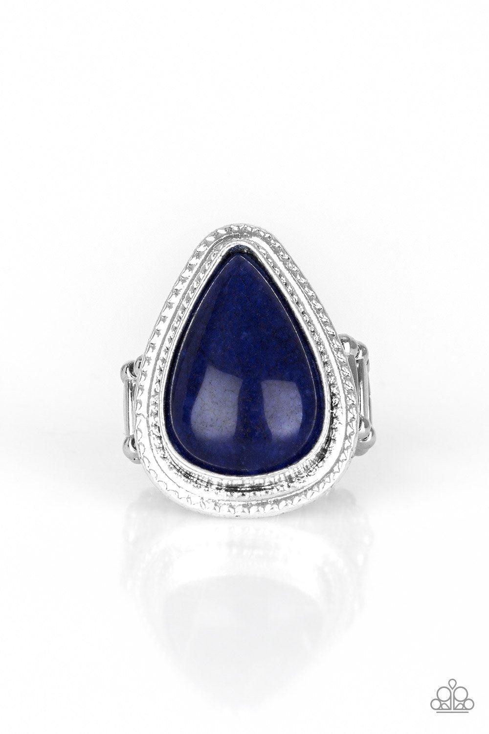 Mojave Mist Blue Ring - Paparazzi Accessories- lightbox - CarasShop.com - Paparazzi Jewelry by Cara Jewels