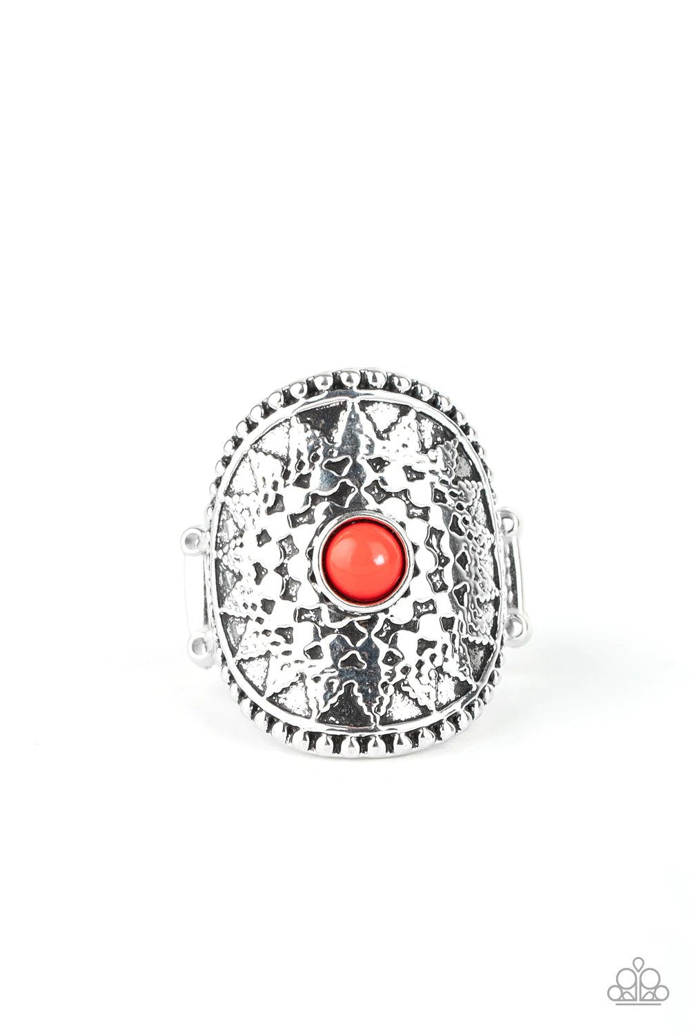 Mojave Rays Red Ring - Paparazzi Accessories- lightbox - CarasShop.com - Paparazzi Jewelry by Cara Jewels