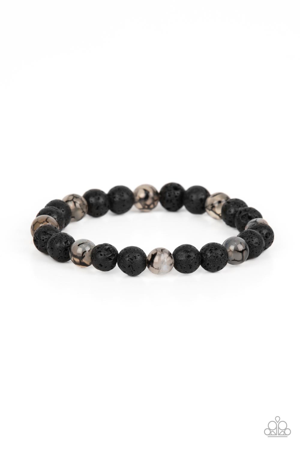 Molten Mogul Black Lava Rock Bracelet - Paparazzi Accessories- lightbox - CarasShop.com - Paparazzi Jewelry by Cara Jewels