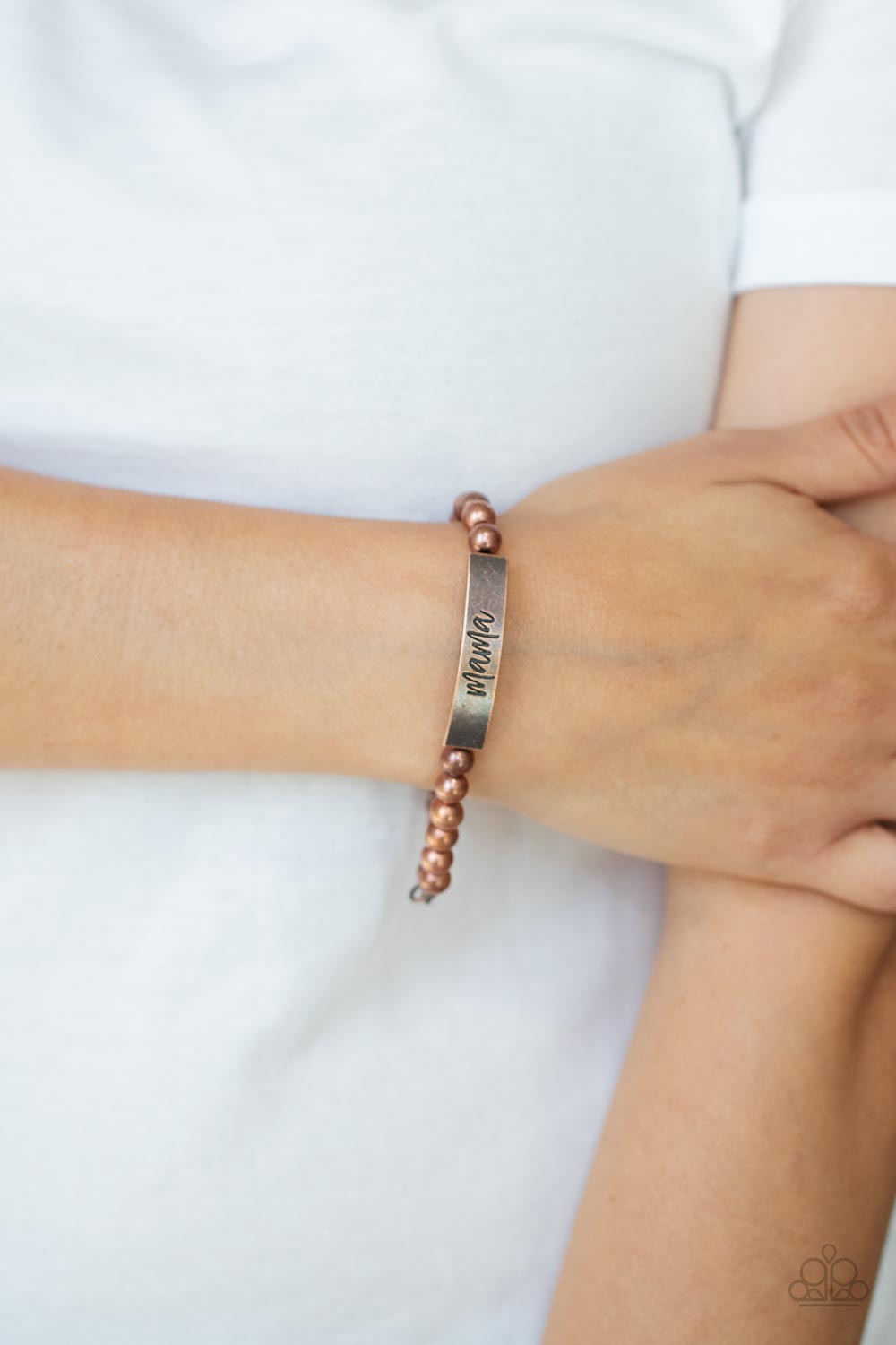 Mom Squad Copper Inspirational Bracelet - Paparazzi Accessories- lightbox - CarasShop.com - Paparazzi Jewelry by Cara Jewels