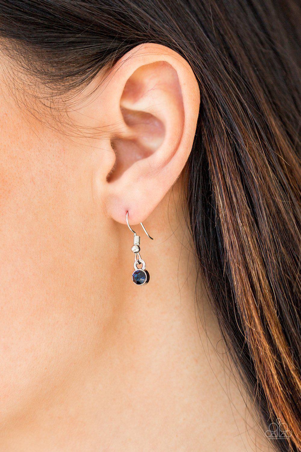 Money Mood Blue Necklace and matching Earrings - Paparazzi Accessories - free matching earrings -CarasShop.com - Paparazzi Jewelry by Cara Jewels