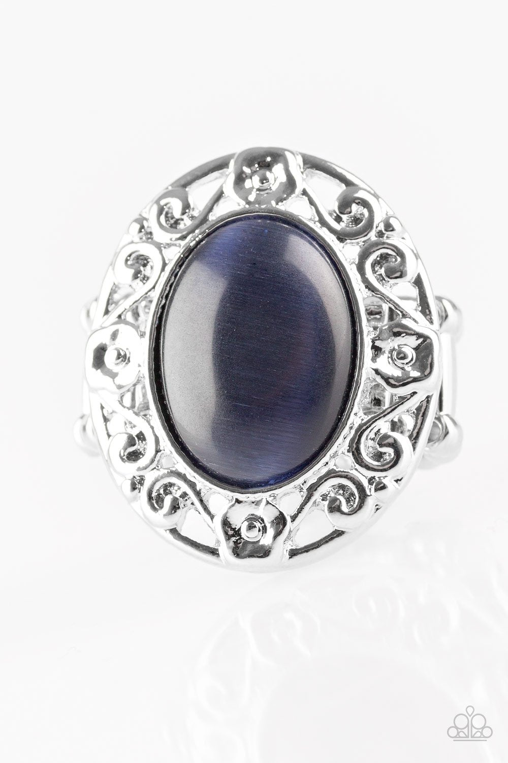 Moonlit Marigold Blue Moonstone Ring - Paparazzi Accessories- lightbox - CarasShop.com - Paparazzi Jewelry by Cara Jewels
