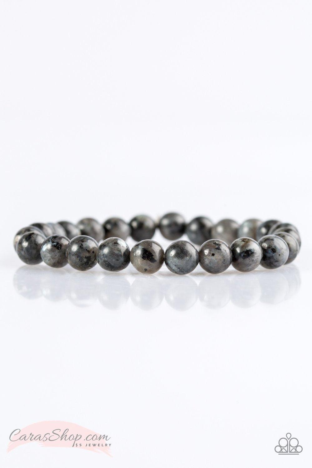 Motivation - Silver Stone Stretch Bracelet - Paparazzi Accessories- lightbox - CarasShop.com - Paparazzi Jewelry by Cara Jewels