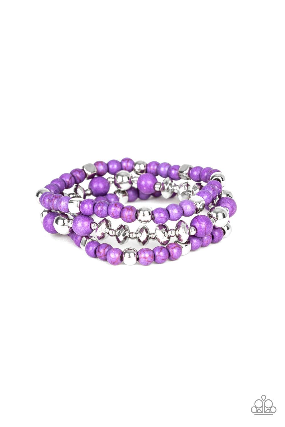 Mountain Artist Purple Stone Bracelet - Paparazzi Accessories- lightbox - CarasShop.com - Paparazzi Jewelry by Cara Jewels