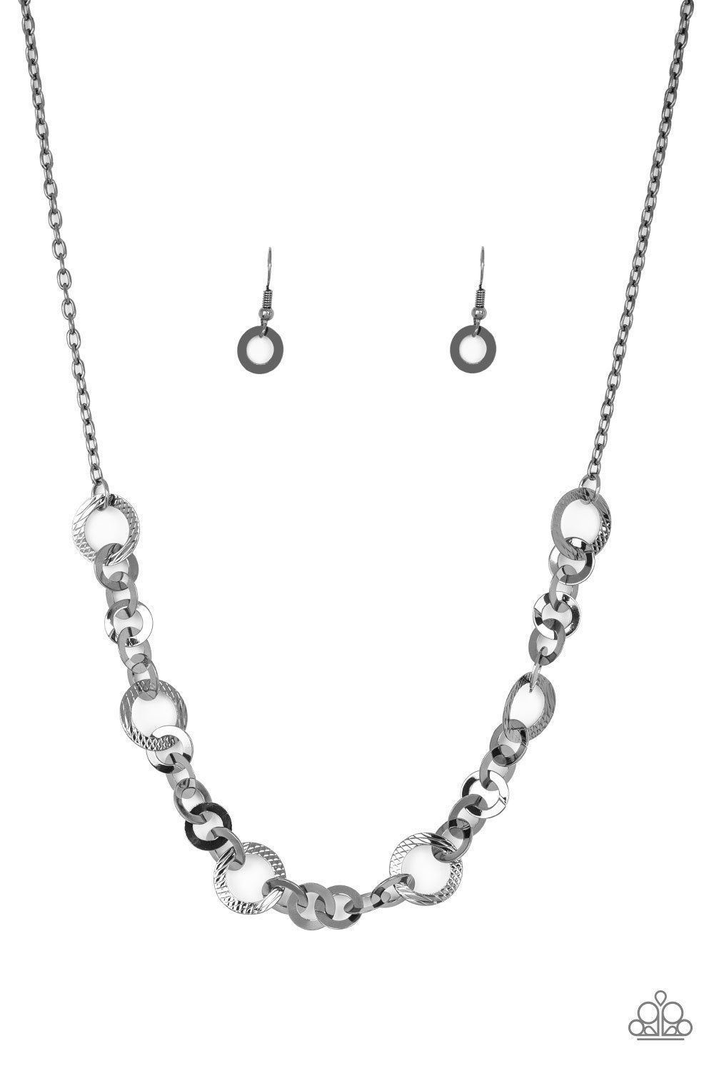 Move It On Over Gunmetal Black Necklace - Paparazzi Accessories- lightbox - CarasShop.com - Paparazzi Jewelry by Cara Jewels