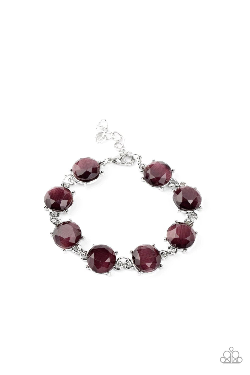 Ms. GLOW-It-All Purple Cat's Eye Bracelet - Paparazzi Accessories- lightbox - CarasShop.com - Paparazzi Jewelry by Cara Jewels