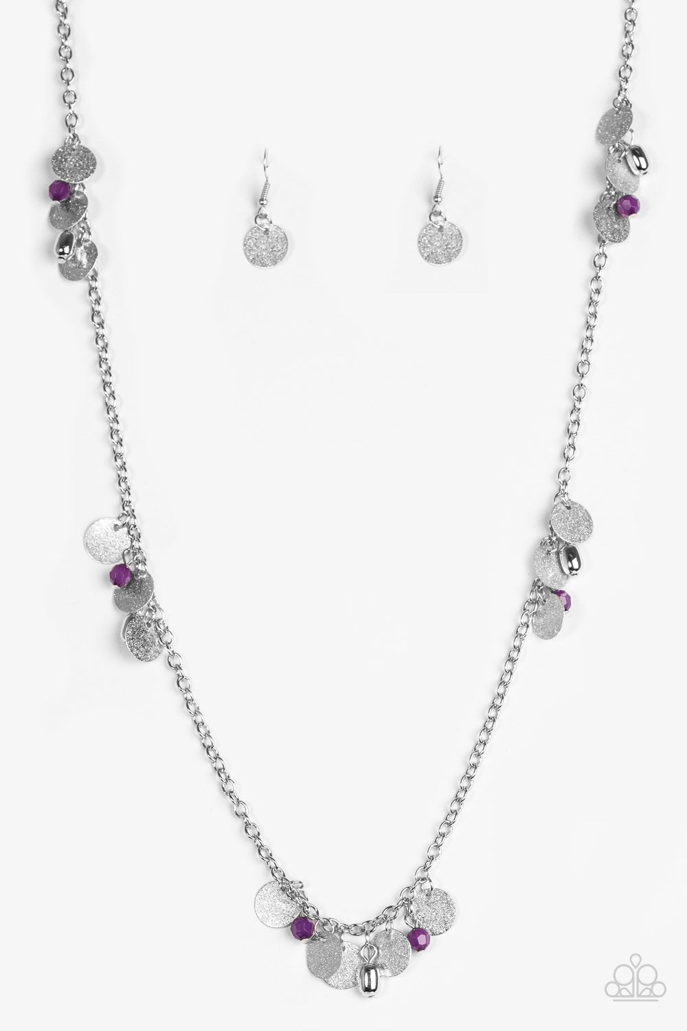 Musical Expression Silver and Purple Necklace - Paparazzi Accessories- lightbox - CarasShop.com - Paparazzi Jewelry by Cara Jewels
