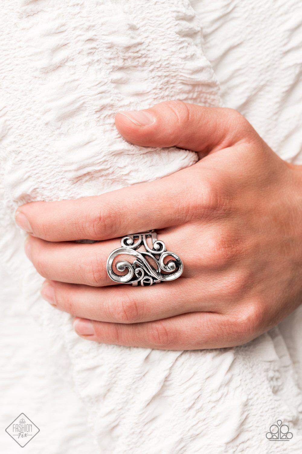 Musical Motif Silver Ring - Paparazzi Accessories- lightbox - CarasShop.com - Paparazzi Jewelry by Cara Jewels