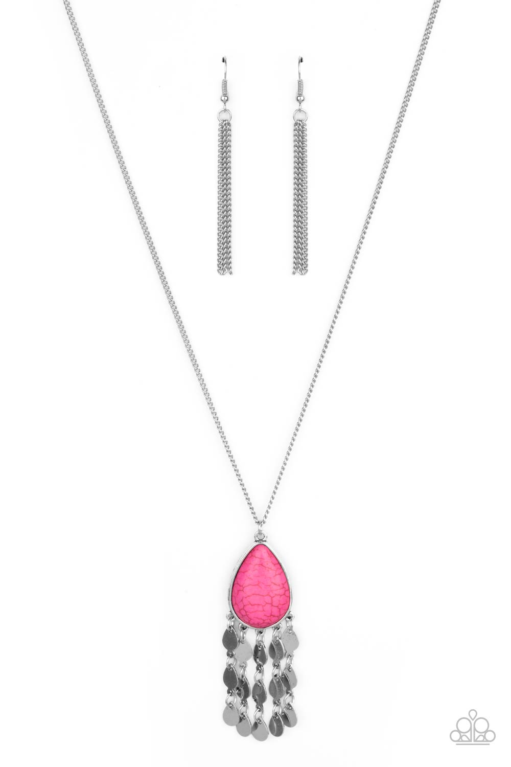 Musically Mojave Pink Stone Necklace - Paparazzi Accessories- lightbox - CarasShop.com - Paparazzi Jewelry by Cara Jewels