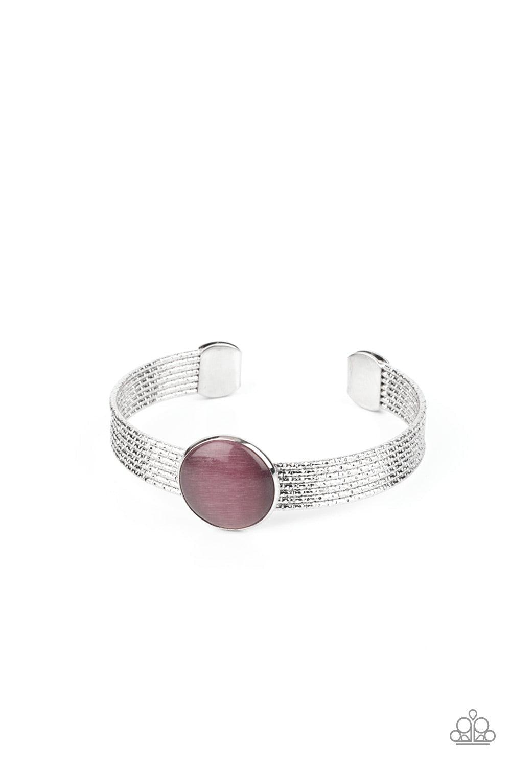 Mystical Magic Purple Cat's Eye Cuff Bracelet - Paparazzi Accessories- lightbox - CarasShop.com - Paparazzi Jewelry by Cara Jewels
