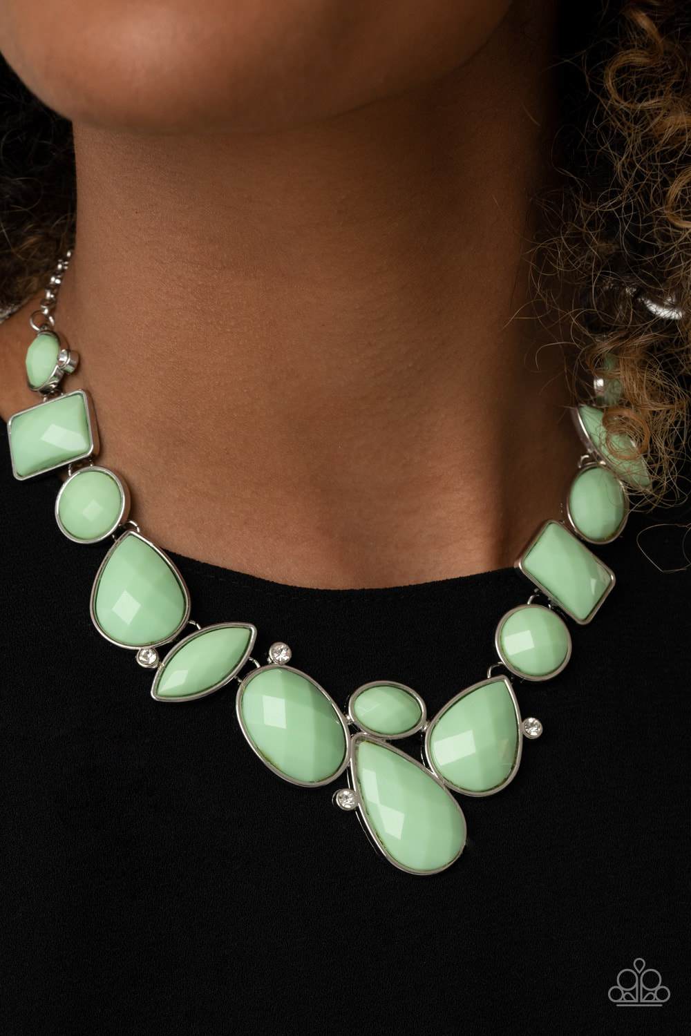 Mystical Mirage Green Necklace - Paparazzi Accessories Spring Exclusive 2021- lightbox - CarasShop.com - Paparazzi Jewelry by Cara Jewels