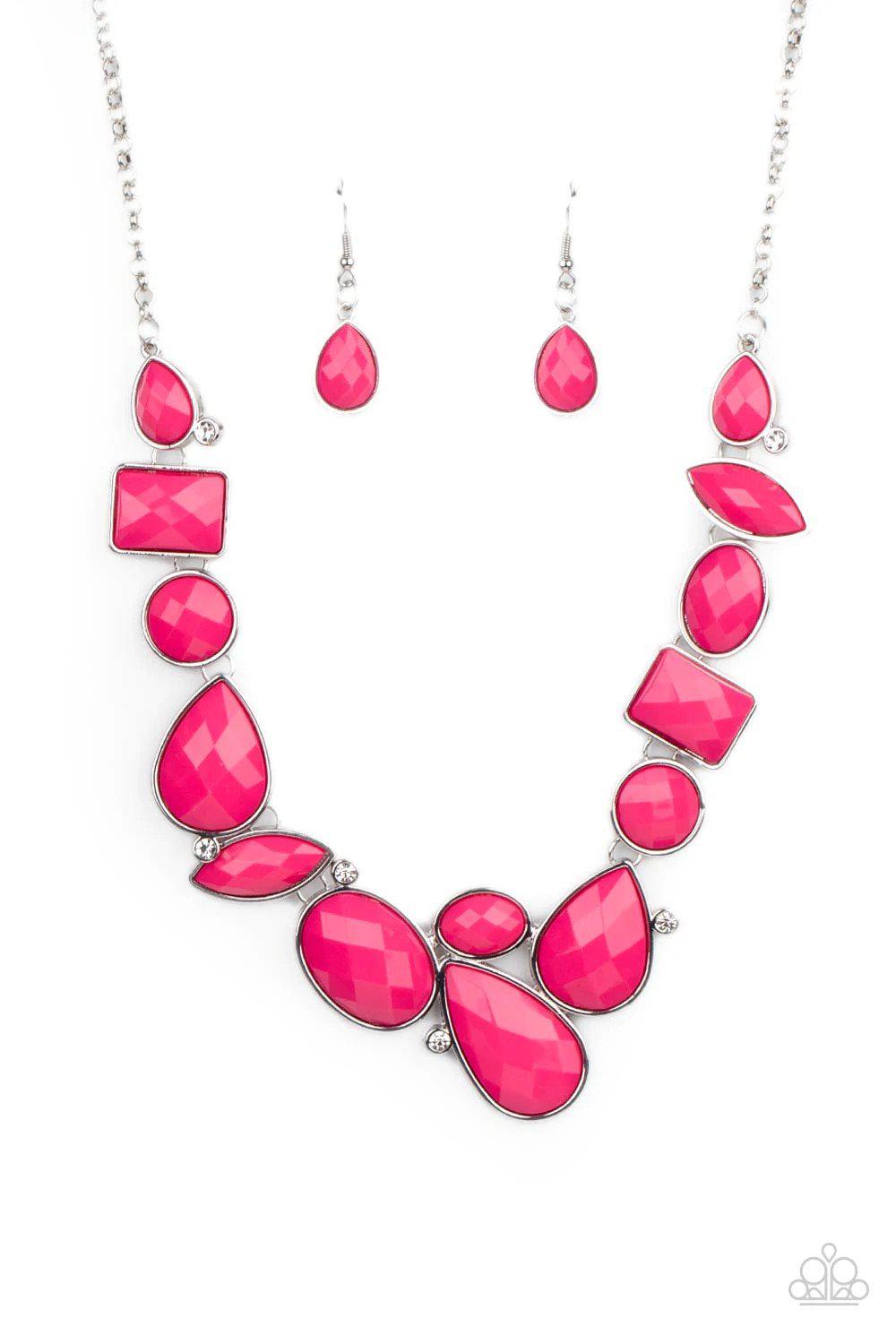 Mystical Mirage Pink Necklace - Paparazzi Accessories- lightbox - CarasShop.com - Paparazzi Jewelry by Cara Jewels