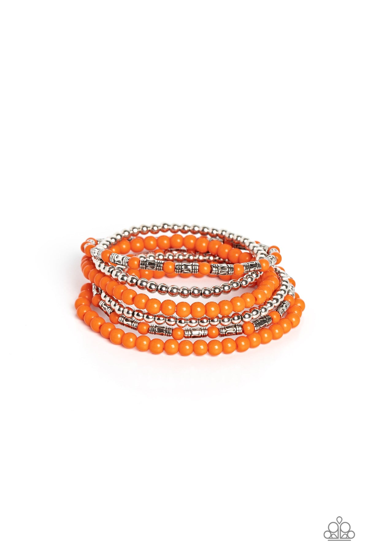 Mythical Magic Orange Bracelet - Paparazzi Accessories- lightbox - CarasShop.com - Paparazzi Jewelry by Cara Jewels