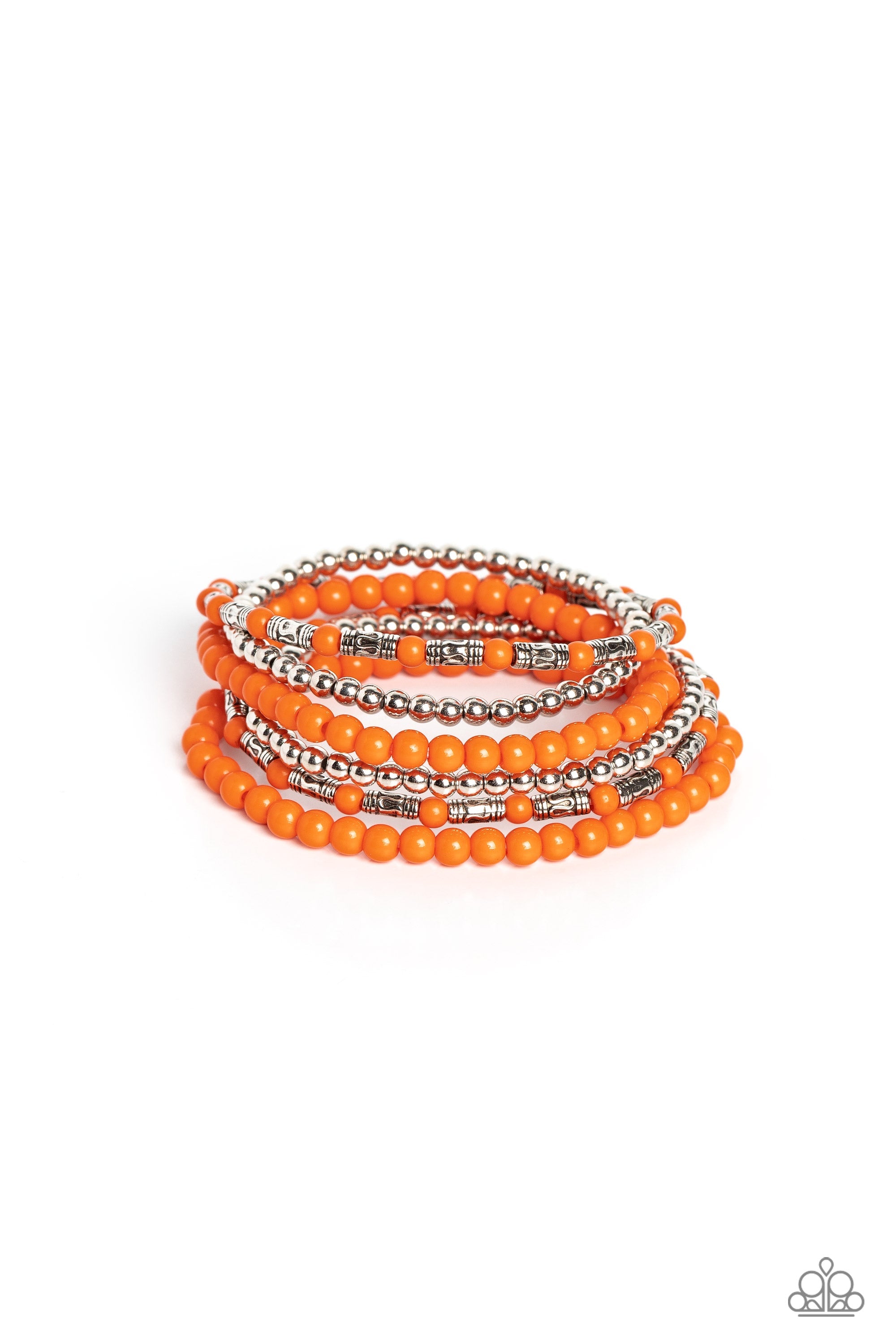 Mythical Magic Orange Bracelet - Paparazzi Accessories- lightbox - CarasShop.com - Paparazzi Jewelry by Cara Jewels