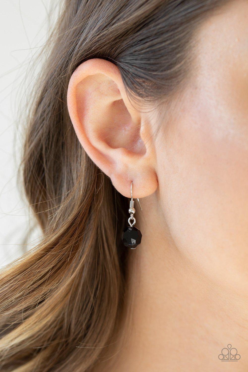 Native New Yorker Silver and Black Necklace - Paparazzi Accessories - free matching earrings -CarasShop.com - Paparazzi Jewelry by Cara Jewels