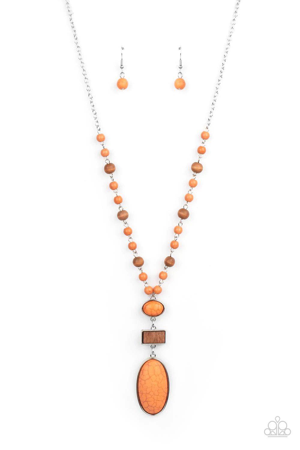 Naturally Essential Orange Necklace - Paparazzi Accessories- lightbox - CarasShop.com - Paparazzi Jewelry by Cara Jewels