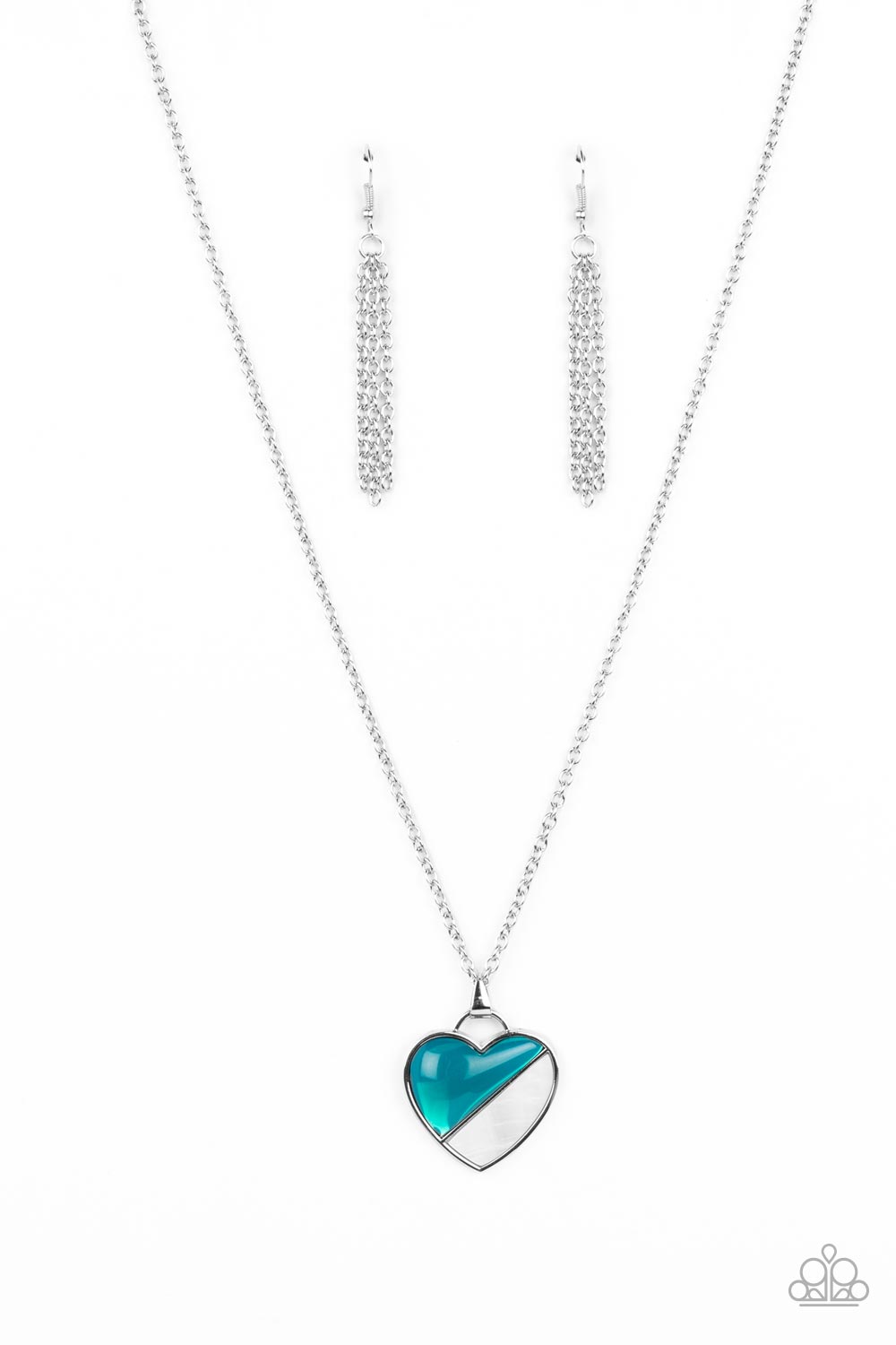 Nautical Romance Blue Heart Necklace - Paparazzi Accessories- lightbox - CarasShop.com - Paparazzi Jewelry by Cara Jewels
